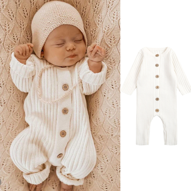 Baby Products Sale - 0-24M ทารกแรกเกิดเด็กทารกเด็กผู้หญิงฤดูหนาวเสื้อผ้าถักเด็กทารก Romper เสื้อกันหนาวหนา Jumpsuit น่ารักหวาน