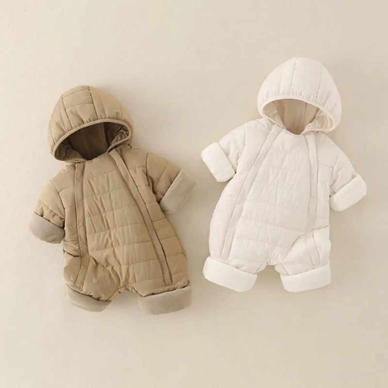 Baby Products Sale - ZOETOPKID เสื้อผ้าเด็กฤดูหนาวหนาและอบอุ่นชุดจั๊มสูทมีฮู้ดน่ารักชายเสื้อแจ็คเก็ตเด็ก 0-24 เดือนทารกแรกเกิดเสื้อแจ็คเก็ตผ้าฝ้าย