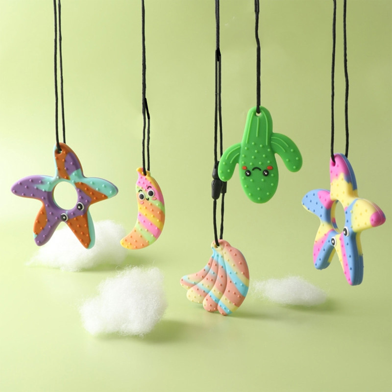 Baby Products Specials - BPA ฟรีซิลิโคนยางกัดฟันเด็กแรกเกิดการ์ตูน Sensory Chew สร้อยคอจี้ Teething