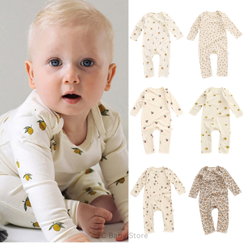 Baby Product Brand - เสื้อรอมเปอร์ทารกเด็กหญิงเด็กชาย Crawling ชุดแขนยาว Rompers ทารกแรกเกิดยี่ห้อ Lemon