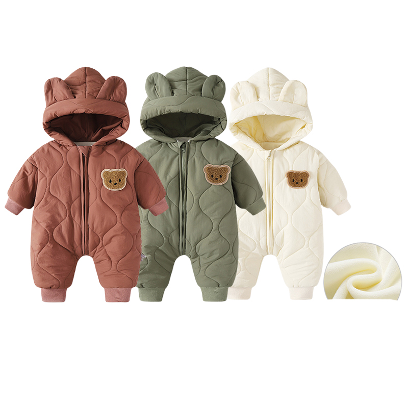 Baby Products Sale - ชุดรอมเปอร์เด็กอ่อนแบบมีฮู้ดสำหรับฤดูใบไม้ผลิและฤดูใบไม้ร่วงปี 2026 บุขนแกะ ลายการ์ตูน ชุดแบบชิ้นเดียวสำหรับเด็กผู้ชายและเด็กผู้หญิงสำหรับใส่เล่นนอกบ้าน