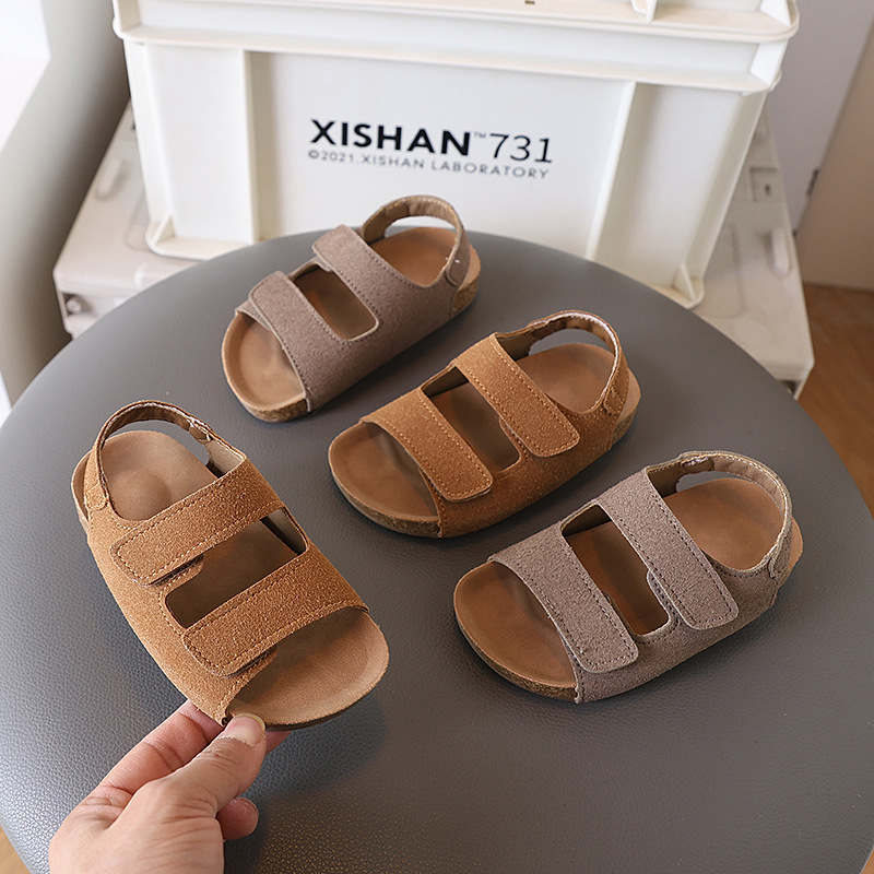 Baby Product Brand - รองเท้าแตะเด็กหนังกลับยี่ห้อ 2026 พร้อมรองรับอุ้งเท้า รองเท้าสวมใส่สบายสำหรับเด็กผู้ชายในฤดูร้อน รองเท้าชายหาดลำลอง รองเท้ากันน้ำสำหรับเด็กผู้หญิง